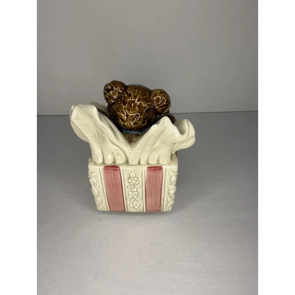 Gibson Otagiri Ceramic Teddy Bear Music Box ~ Plays 